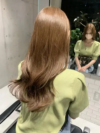 ロング カラー 透明感/オリーブ/ グレージュ/YUKAのヘアスタイル