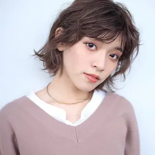 ミディアム カラー 村上 遥香 店長スタイリストのヘアスタイル