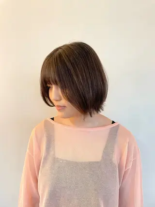 ショート カラー 韓国ナチュラル・ ベージュ/落合夏希のヘアスタイル