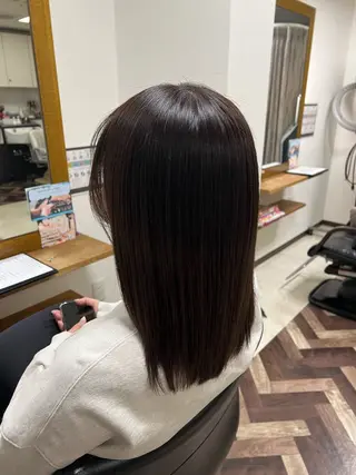 セミロング 髪質改善/マツパ 垢抜け透明カラー衣笠のヘアスタイル