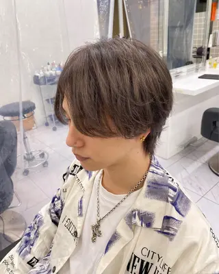 セミロング パーマ ヘアアレンジ メンズ メンズ特化 水口湧太のヘアスタイル