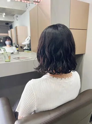 カラー パーマ ボブパーマコテ巻き風 パーマNo1深江秀平のヘアスタイル