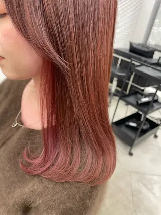 セミロング 💗韓国ヘア/透明感 💗若菜あいこのヘアスタイル