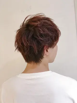 ショート カラー メンズ ブリーチカラー/ 岩破瑞希のヘアスタイル