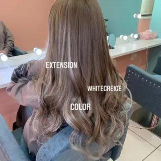 ロング カラー エクステ🩵ブリーチ 韓国ヘア🩵KAEのヘアスタイル