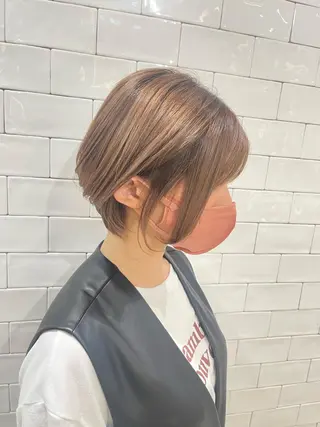 ショート カラー &chaLme   心斎橋所属・emi/髪質改善/ 韓国風/艶カラーのヘアスタイル