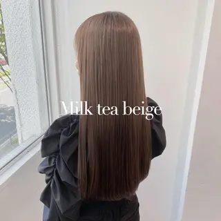 ロング カラー ヘアアレンジ 韓国レイヤー🕊️ 柔らかベージュ🧸のヘアスタイル