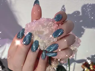 ネイル リボン、ガーリー パーツ放題専門店のネイルデザイン