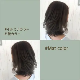 ミディアム カラー ボブ/透明感カラー 🤍永田真穂のヘアスタイル