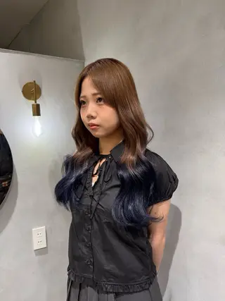 ロング カラー 💛艶感ハイトーン/ ブリーチ縮毛💛のヘアスタイル