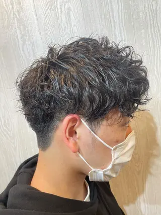 ショート パーマ ヘアアレンジ メンズ HUENEST アカデミーサロンのヘアスタイル