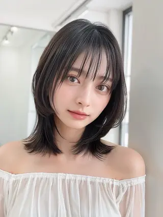 ミディアム カラー attrait所属・attrait 福岡のヘアスタイル