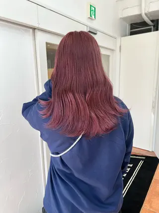 ミディアム カラー ピンクカラー/ ブリーチなしRINAのヘアスタイル