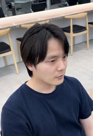 ショート カラー パーマ メンズ キッズ 栄💗レイヤーカット ｜韓国風｜haruのヘアスタイル