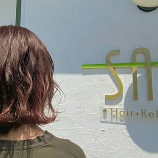 ミディアム カラー ブリーチなしWカラー /酸性ストレート河本のヘアスタイル