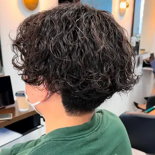 ミディアム パーマ メンズ 守屋 寿哉のヘアスタイル