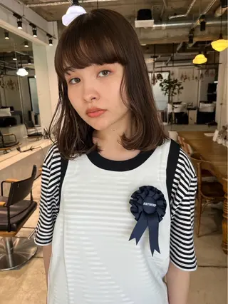 ミディアム カラー パーマ DUMBO 千歳船橋のヘアスタイル