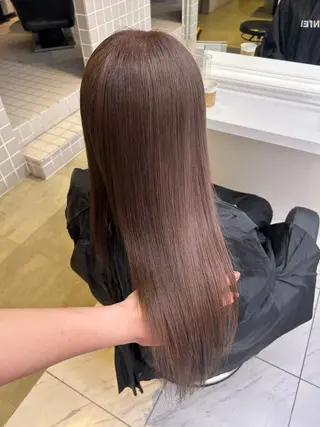 カラー 🥯縮毛/レイヤー/ ベージュヘア🥯のヘアスタイル