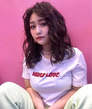 セミロング カラー 🩷ハイトーン透明感 レイヤー🩷ユリカのヘアスタイル