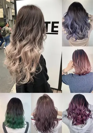 セミロング カラー _WHITE 高槻のヘアスタイル