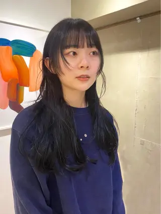 ロング レイヤーカット/栄/ 顔周り/キトウモエノのヘアスタイル