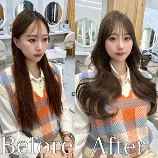 ロング カラー 🇰🇷韓国風くびれ ヘア🇰🇷中村優大のヘアスタイル