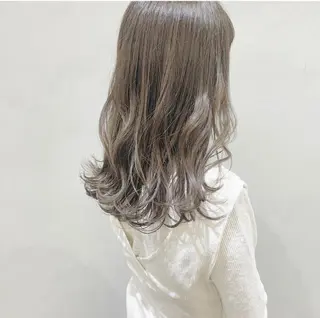 セミロング カラー ヘアアレンジ Aloa透明感ヘア ♡kanami♡のヘアスタイル