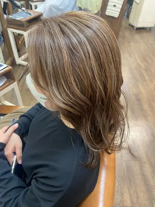 セミロング カラー 徳 永のヘアスタイル