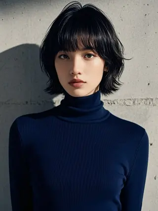 ミディアム ウルフカット 811 大阪梅田 ウルフのヘアスタイル