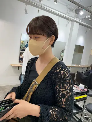 ショート カラー パーマ/透明感カラー /ボブ/吉田一生のヘアスタイル