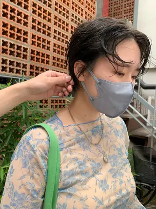 ショート カラー パーマ ボブパーマコテ巻き風 パーマNo1深江秀平のヘアスタイル