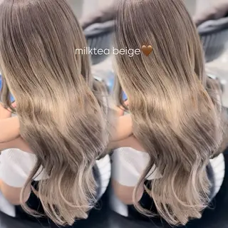 ロング ハイトーン/ミルク ティー🤍reinaのヘアスタイル