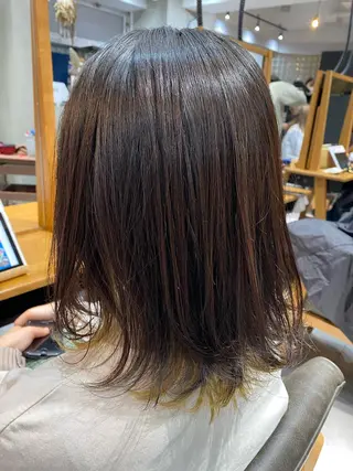 ミディアム 艶ｶﾗｰ｜ｽﾄﾚｰﾄ 🍟yuki🍟のヘアスタイル