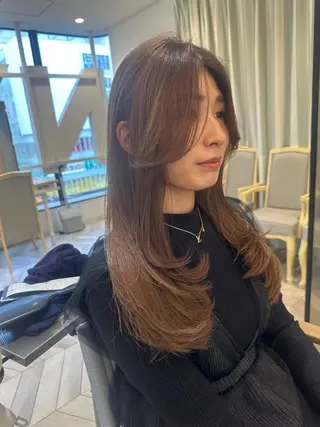 ロング カラー ベージュ/インナー カラー🤍Rieのヘアスタイル