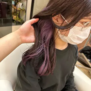 ロング カラー ハイトーン/暖色/ 眉/メイク/Rinaのヘアスタイル