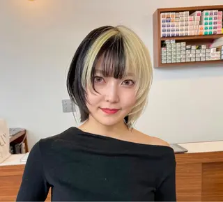 ショート 透明感ワンカラー梅田 ダブルカラー/川上のヘアスタイル