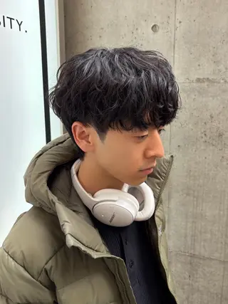 ショート パーマ メンズ カルマパーマ韓国ヘア shiryuのヘアスタイル