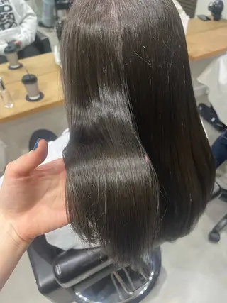 セミロング カラー ✨🎨ブリーチなし 透明感カラー✨美友のヘアスタイル