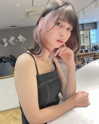 ミディアム ブリなしWカラー✨️ 髪質改善【タケル】のヘアスタイル