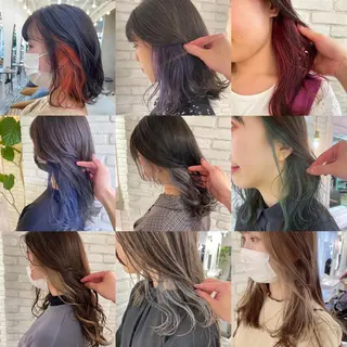 ミディアム カラー 縮毛/レイヤー 韓国/橋口のヘアスタイル