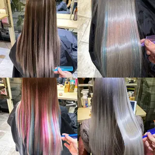 ロング カラー ササ キのヘアスタイル