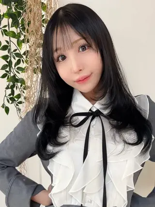 ミディアム 前髪&顔周りカット/ 韓国レイヤー/シバタのヘアスタイル