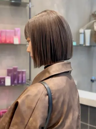 ショート カラー 髪質改善 ANFINI所属・ボブ・レイヤー 田中 励也のヘアスタイル