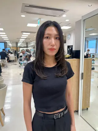 セミロング ハイトーン/ウルフ /レイヤー/坂野幸伸のヘアスタイル