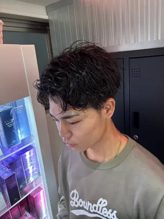 ミディアム カラー パーマ メンズ メンズパーマ特化 🔥韓国ヘア職人🔥のヘアスタイル