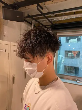 ショート パーマ メンズ 🟦ニュアンス/メン ズパーマ横浜🟦のヘアスタイル