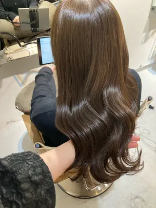 セミロング ✨色持ちの良い艶 カラー✨蟹江真世のヘアスタイル