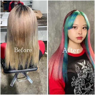 ロング ムラ修正/ ハイトーン💖Riaのヘアスタイル