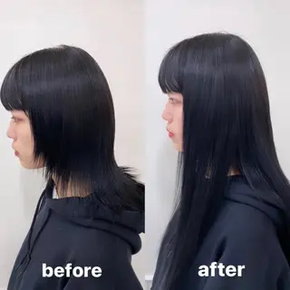 ロング カラー エクステ ハイトーン 💭黒崎ハルカのヘアスタイル