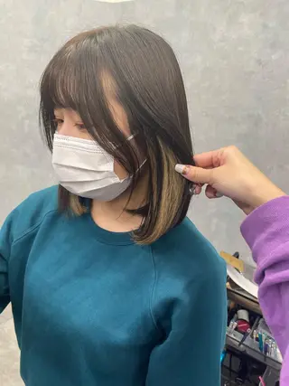 ミディアム Cielro【 シェイロ 】所属・Cielro/ダブル カラー/西田咲希のヘアスタイル